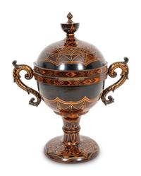 A Tunbridge Ware Macassar Ebony and Marquetry Footed Table Casket