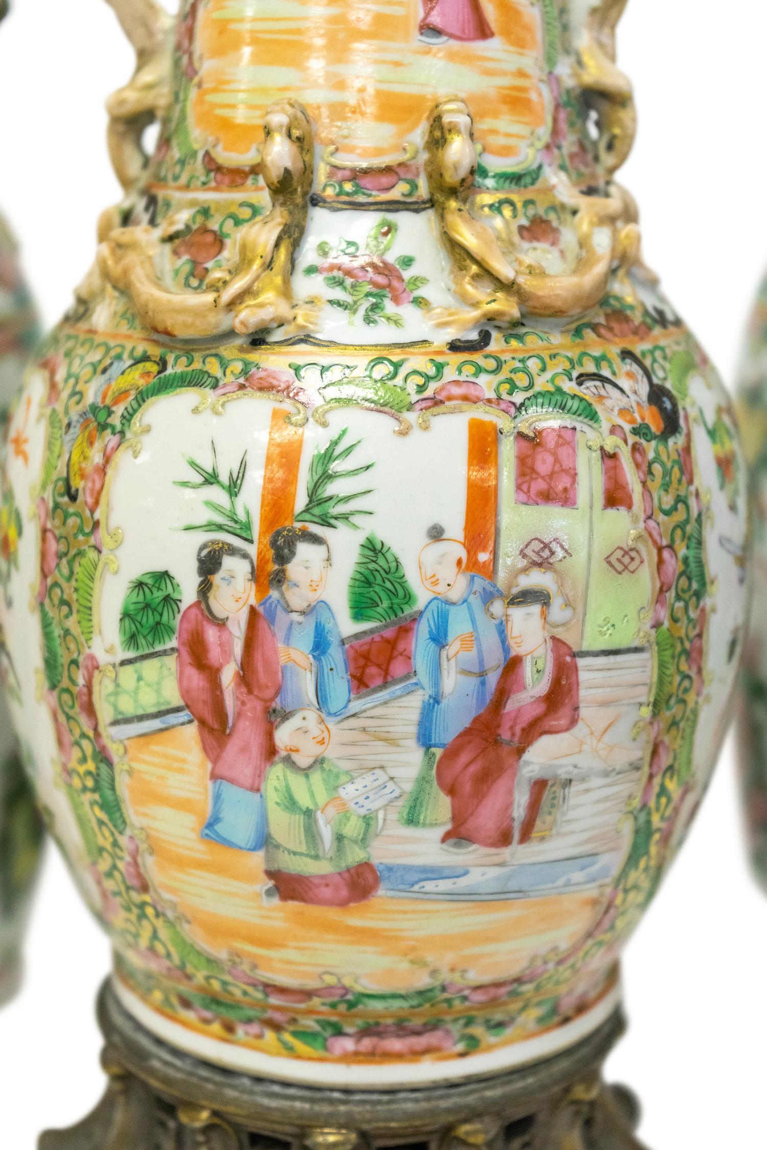 An Assembled Group of Eight Rose Medallion Porcelain Table Articles