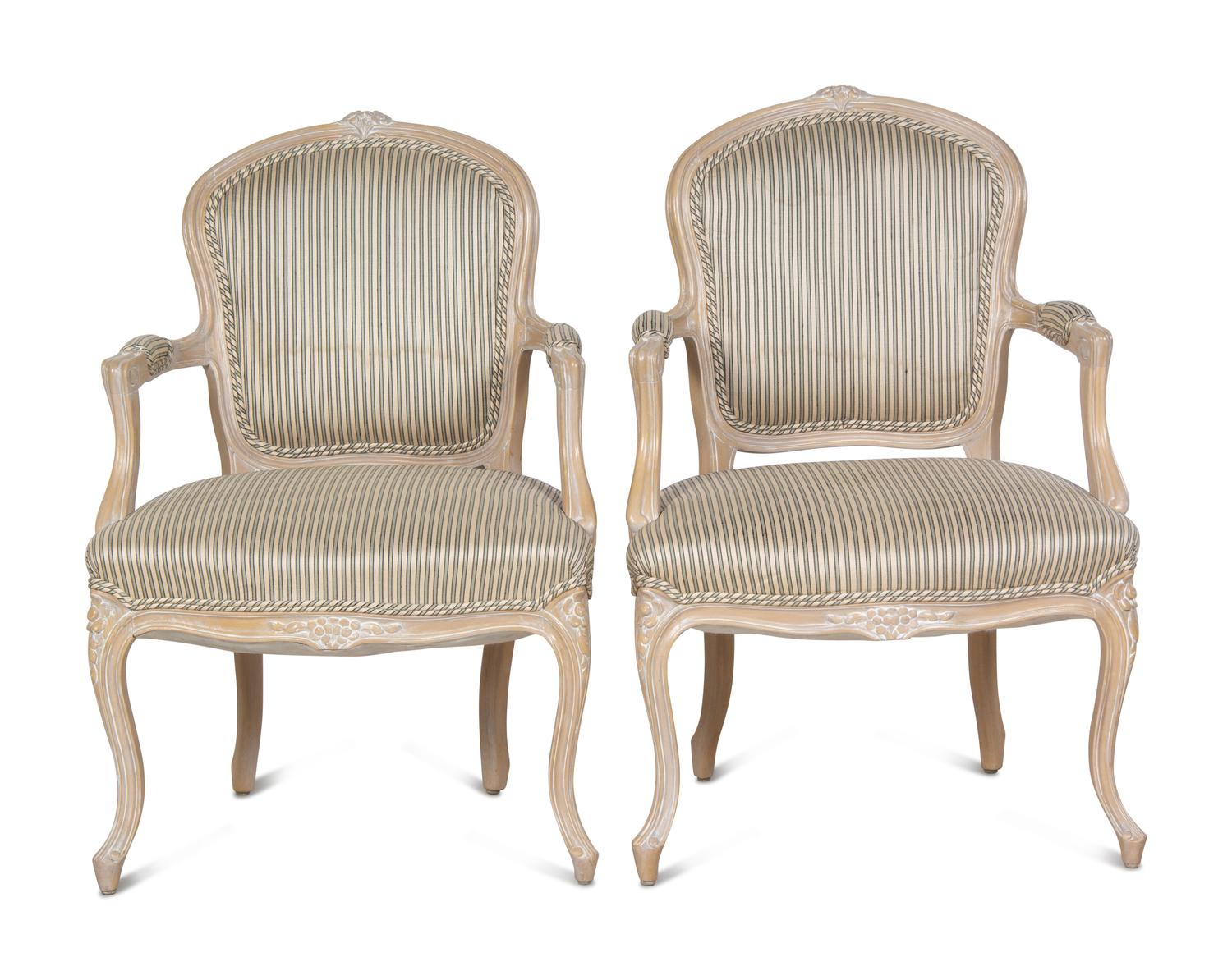 A Set of Four Louis XV Style Painted Fauteuils