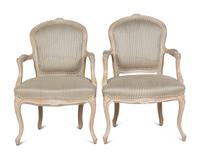 A Set of Four Louis XV Style Painted Fauteuils