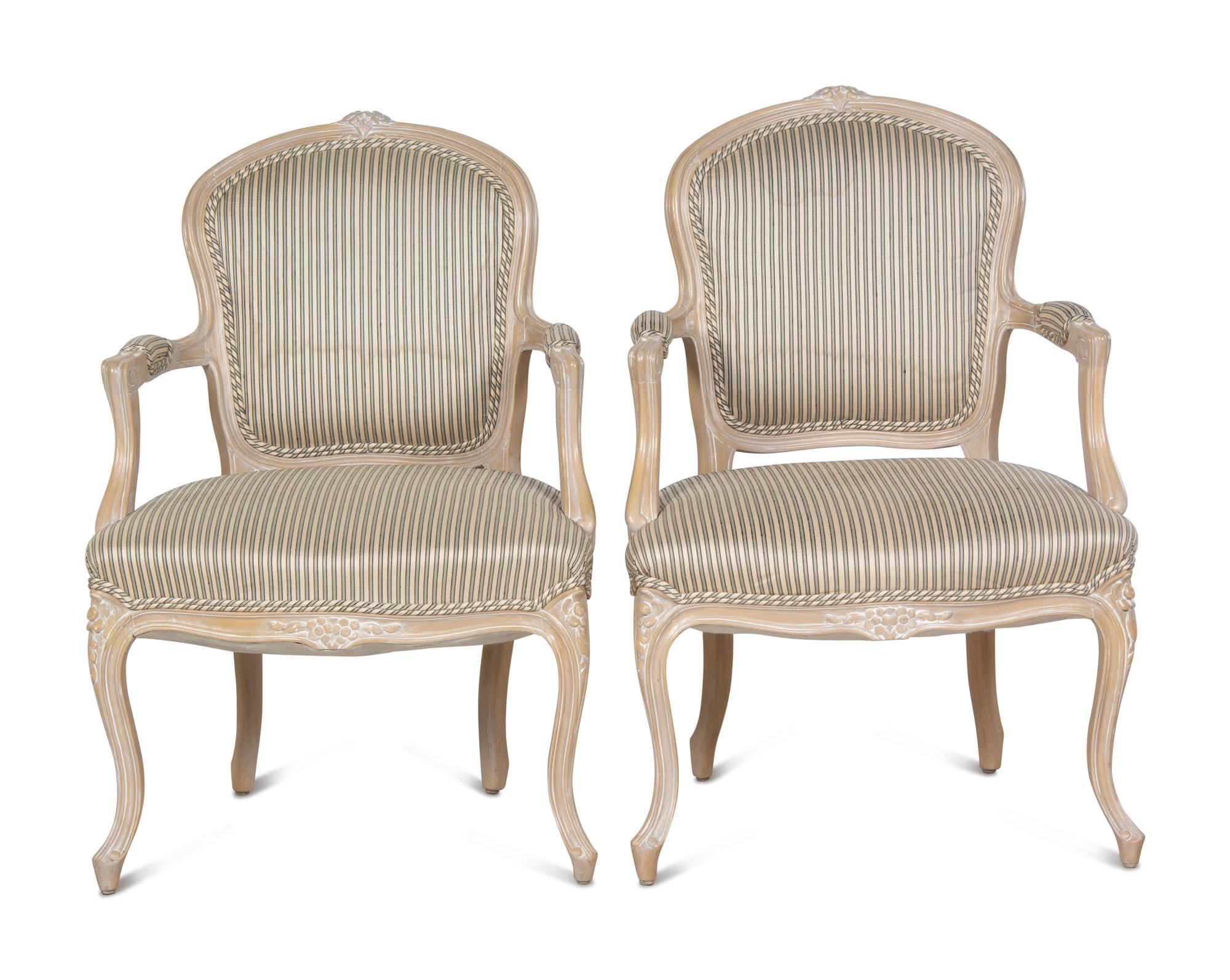 A Set of Four Louis XV Style Painted Fauteuils