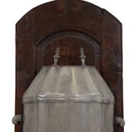 An Italian Carved Walnut Lavabo with Pewter Cistern and Basin