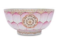 A Large Chinese Export Painted and Parcel-Gilt Porcelain Punch Bowl