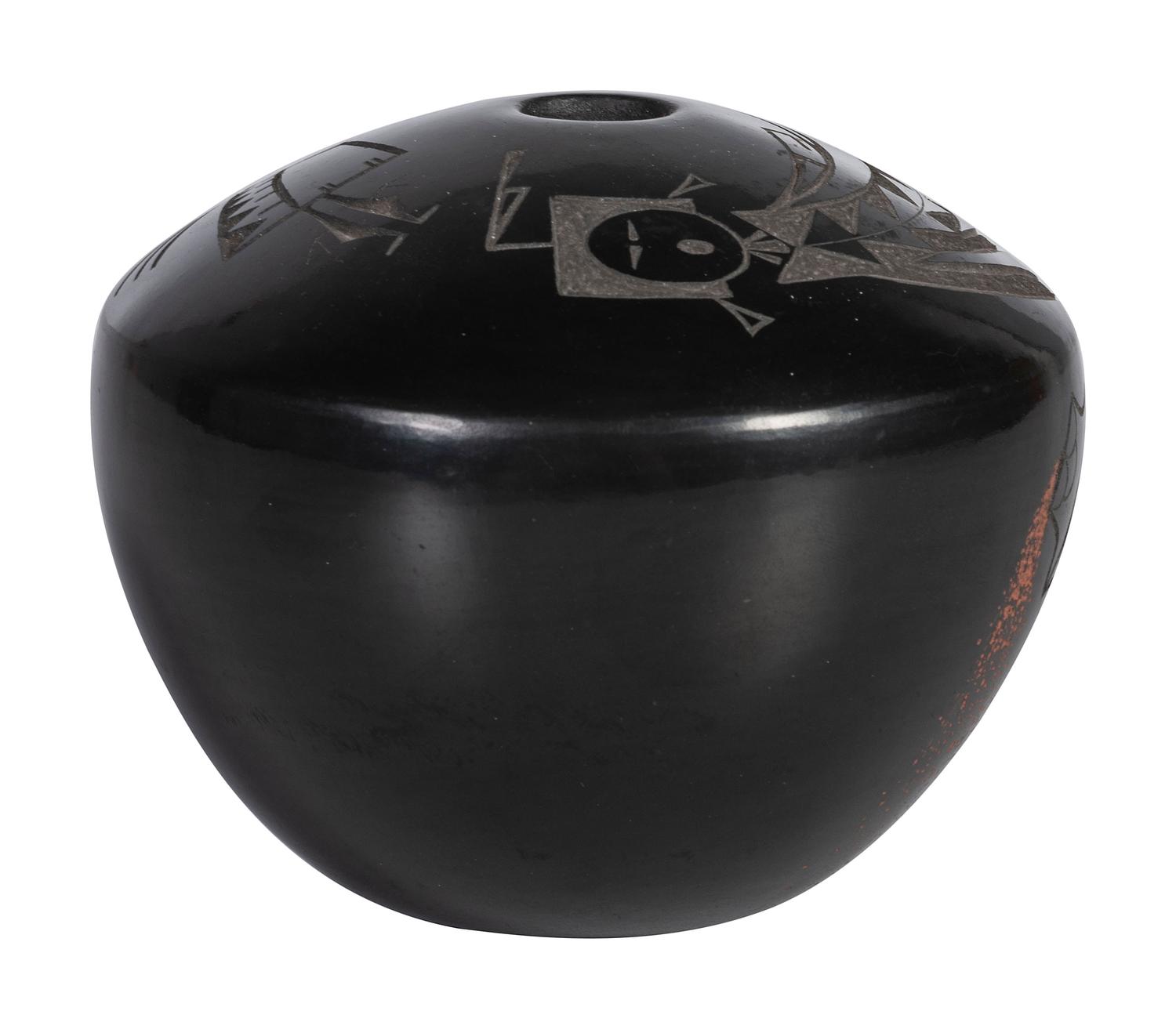 Blackware Pottery Jar, with Yei