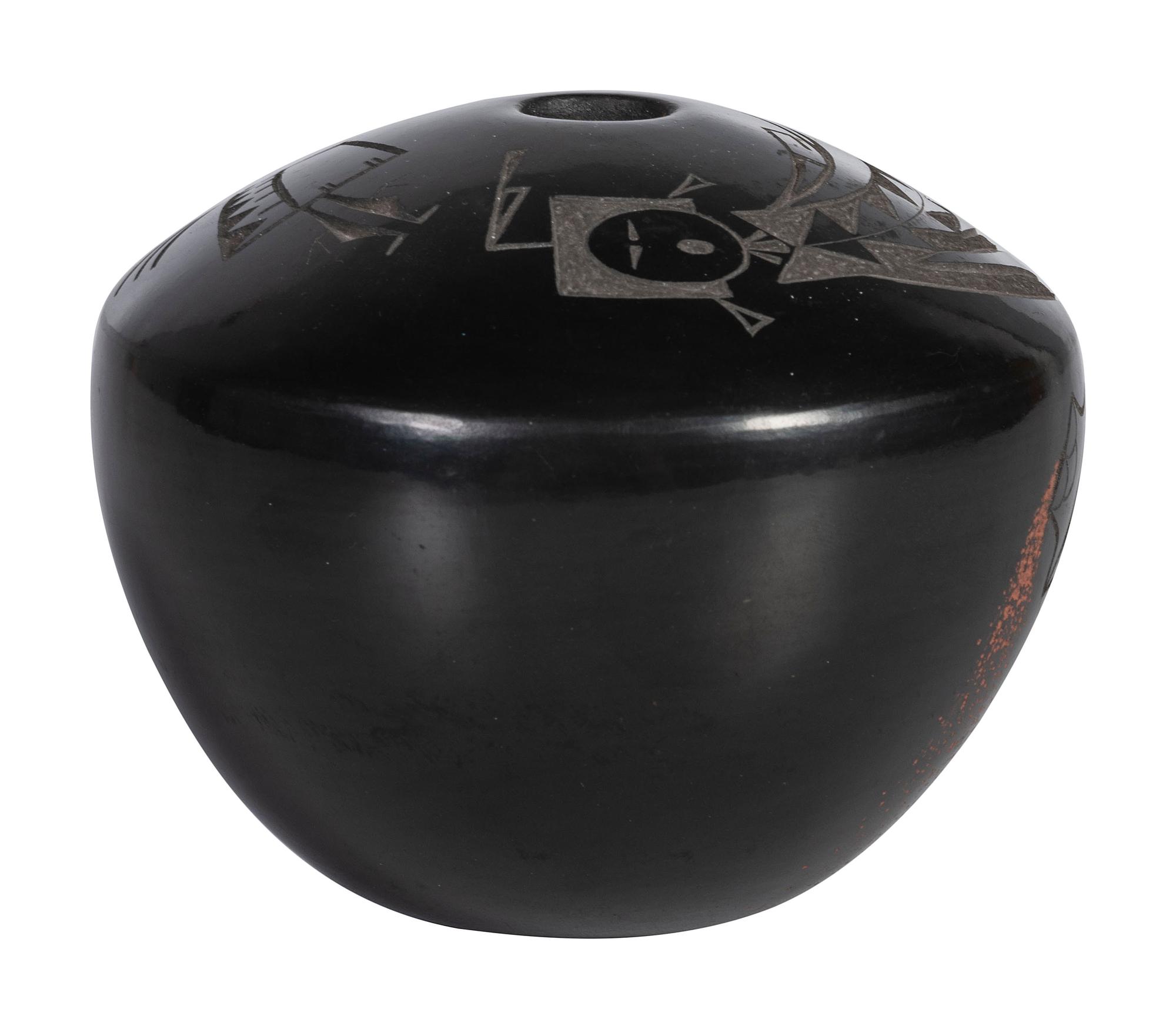 Blackware Pottery Jar, with Yei