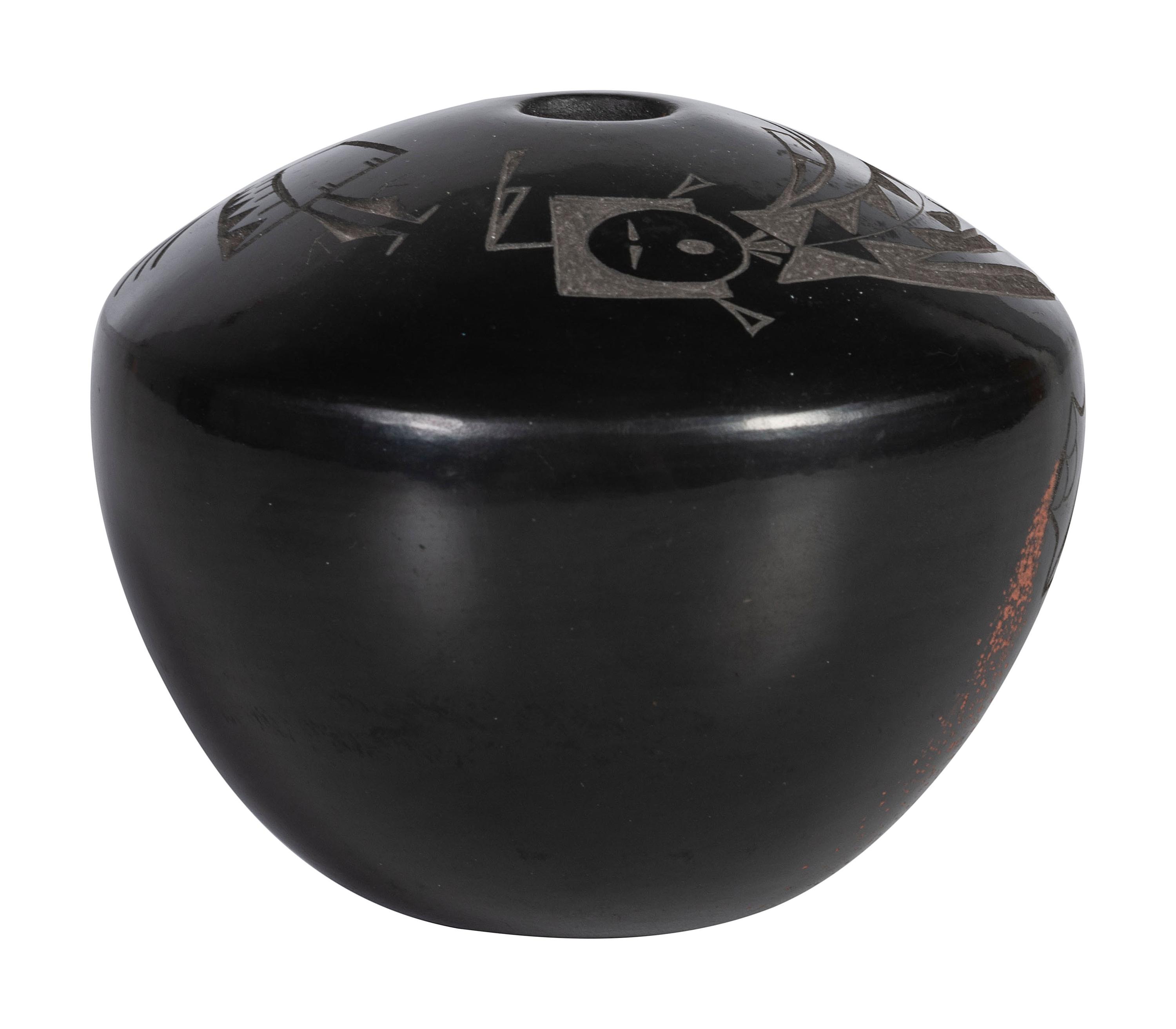 Blackware Pottery Jar, with Yei
