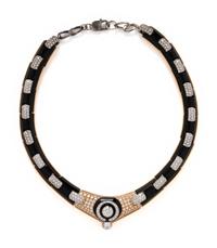 BLACK ONYX, DIAMOND, AND YELLOW GOLD COLLAR NECKLACE