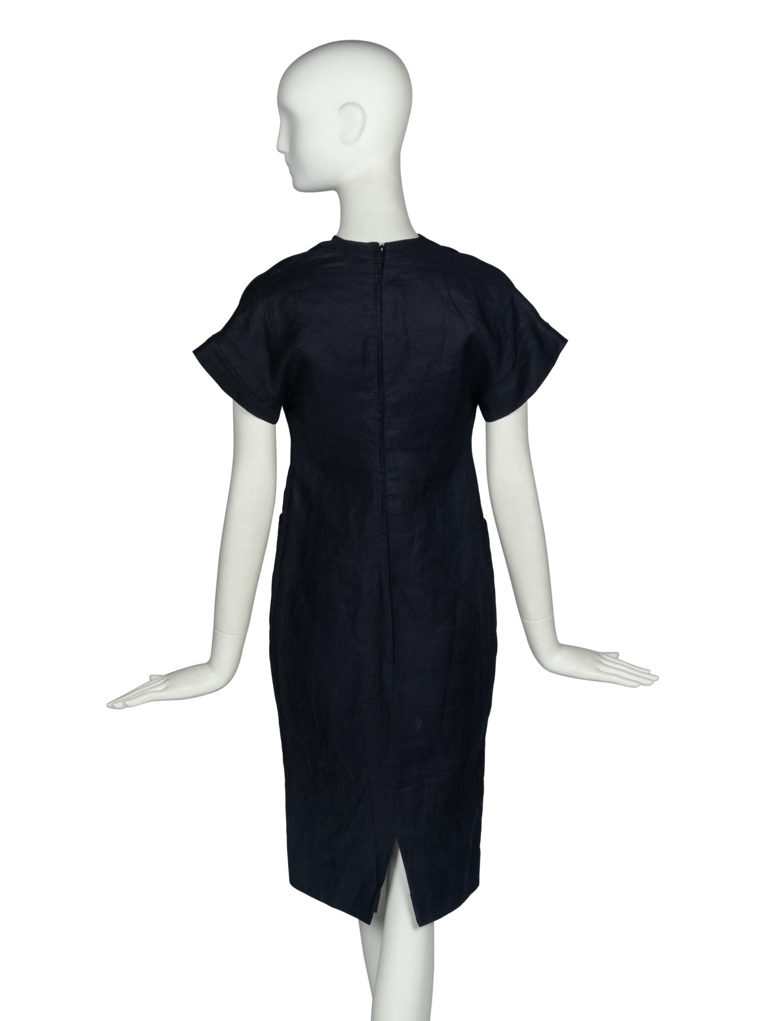 CHANEL BLACK LINEN DRESS