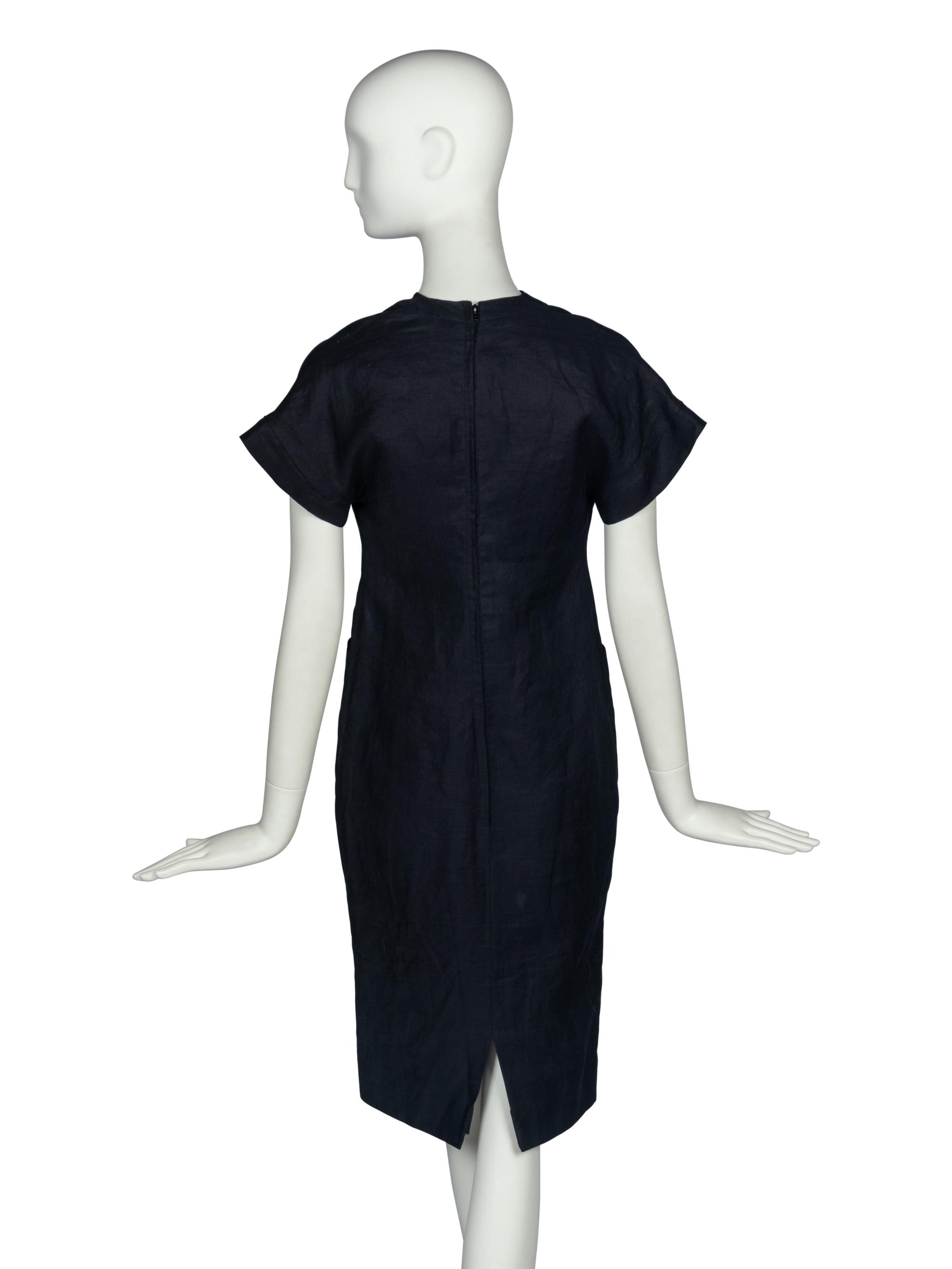 CHANEL BLACK LINEN DRESS