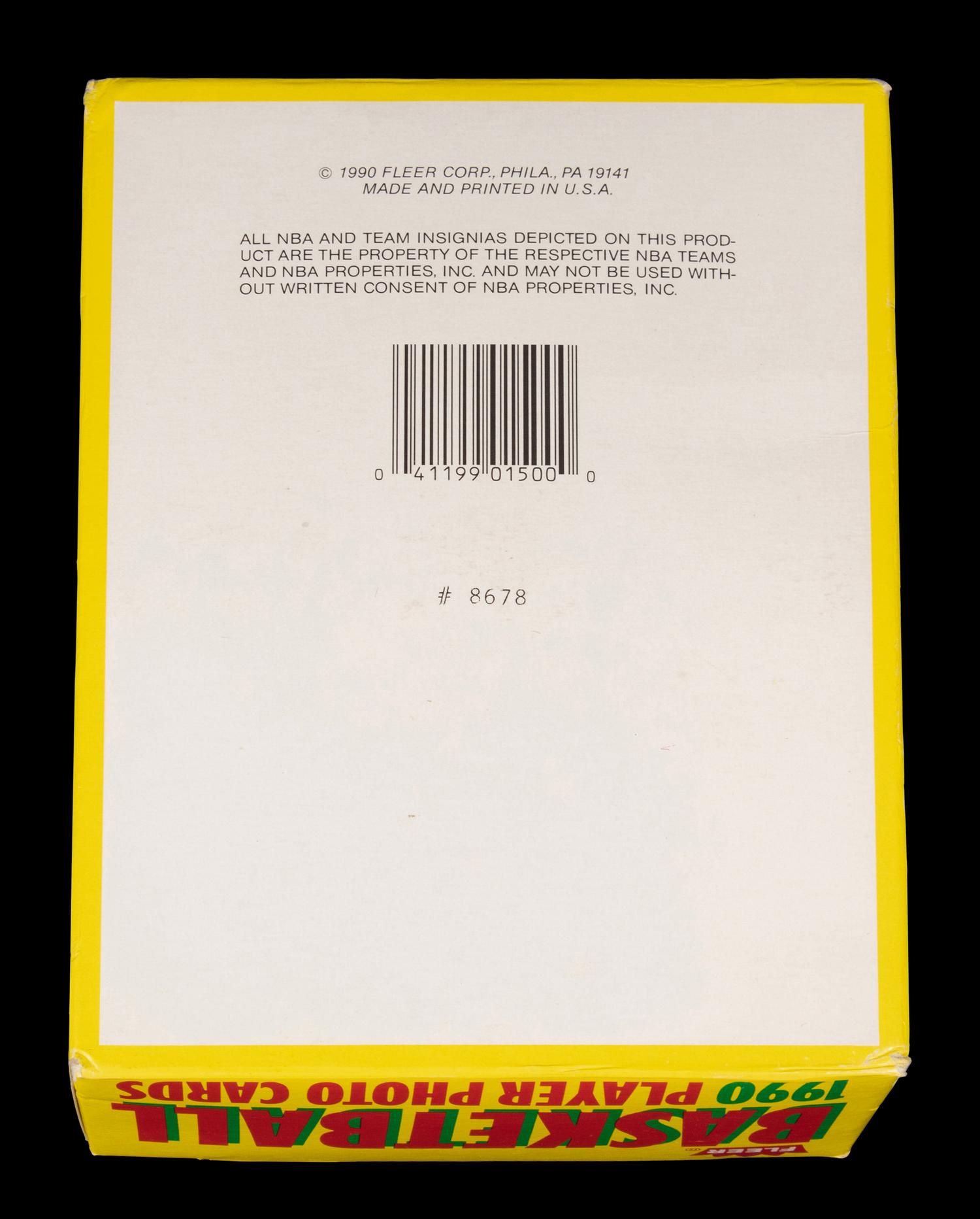 A Group of Seven Unopened Vending Boxes of 1990 Fleer Basketball Cards
