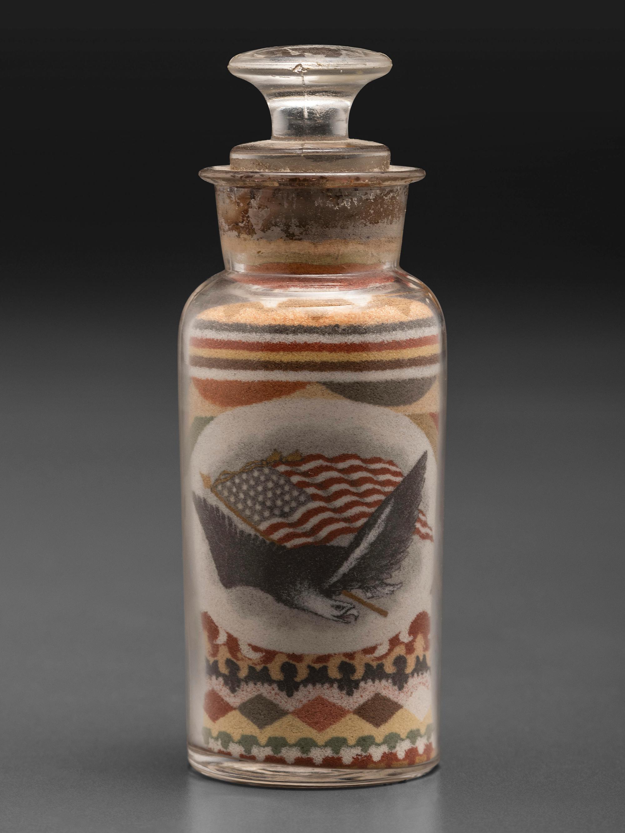 An Andrew Clemens (American, 1857-1894) Eagle Sand Bottle