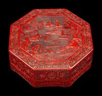 A Chinese Cinnabar Octagonal Box