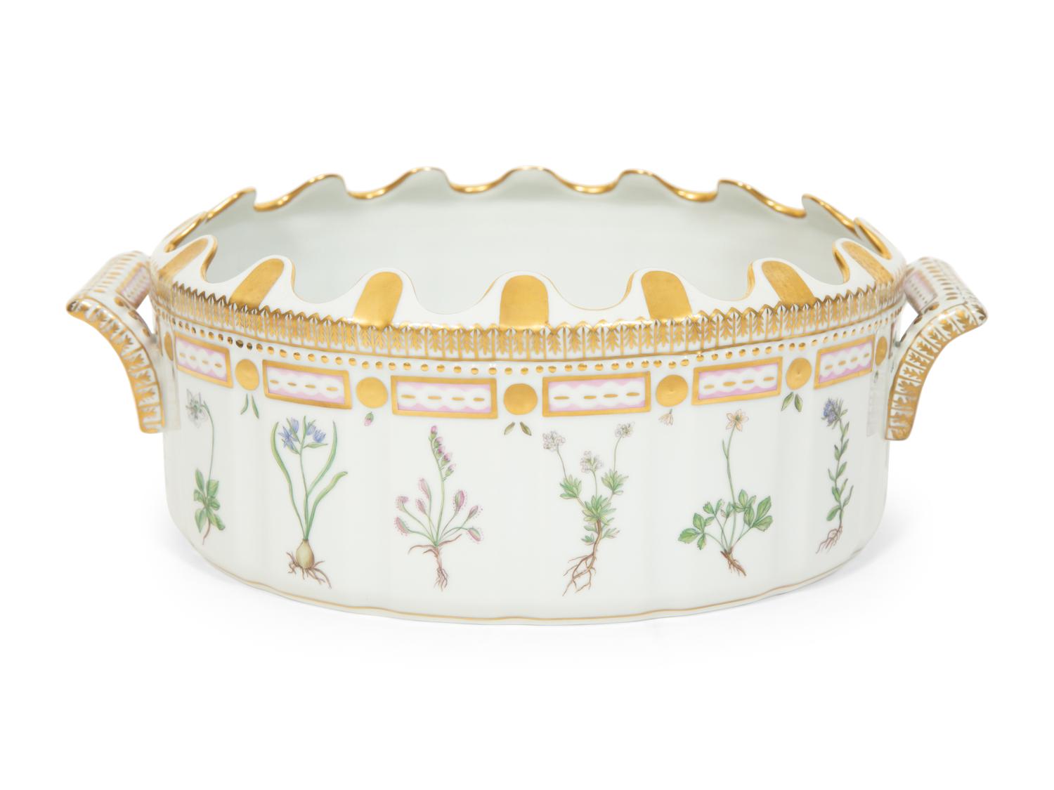 A Royal Copenhagen Flora Danica Porcelain Monteith