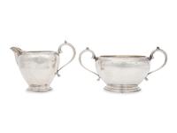 An English Silver Creamer and Sugar