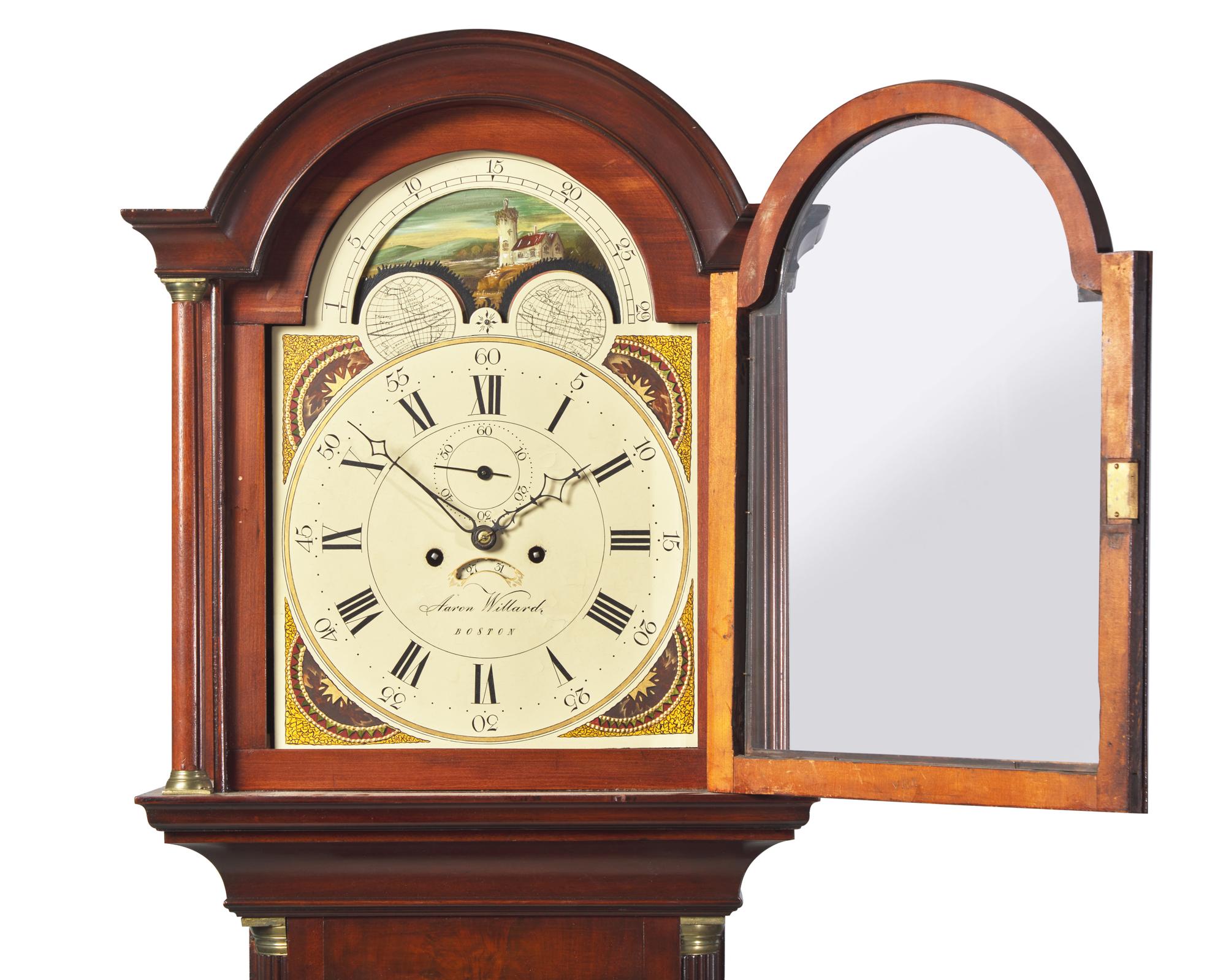 A Federal Mahogany And Brass Tall Case Clock