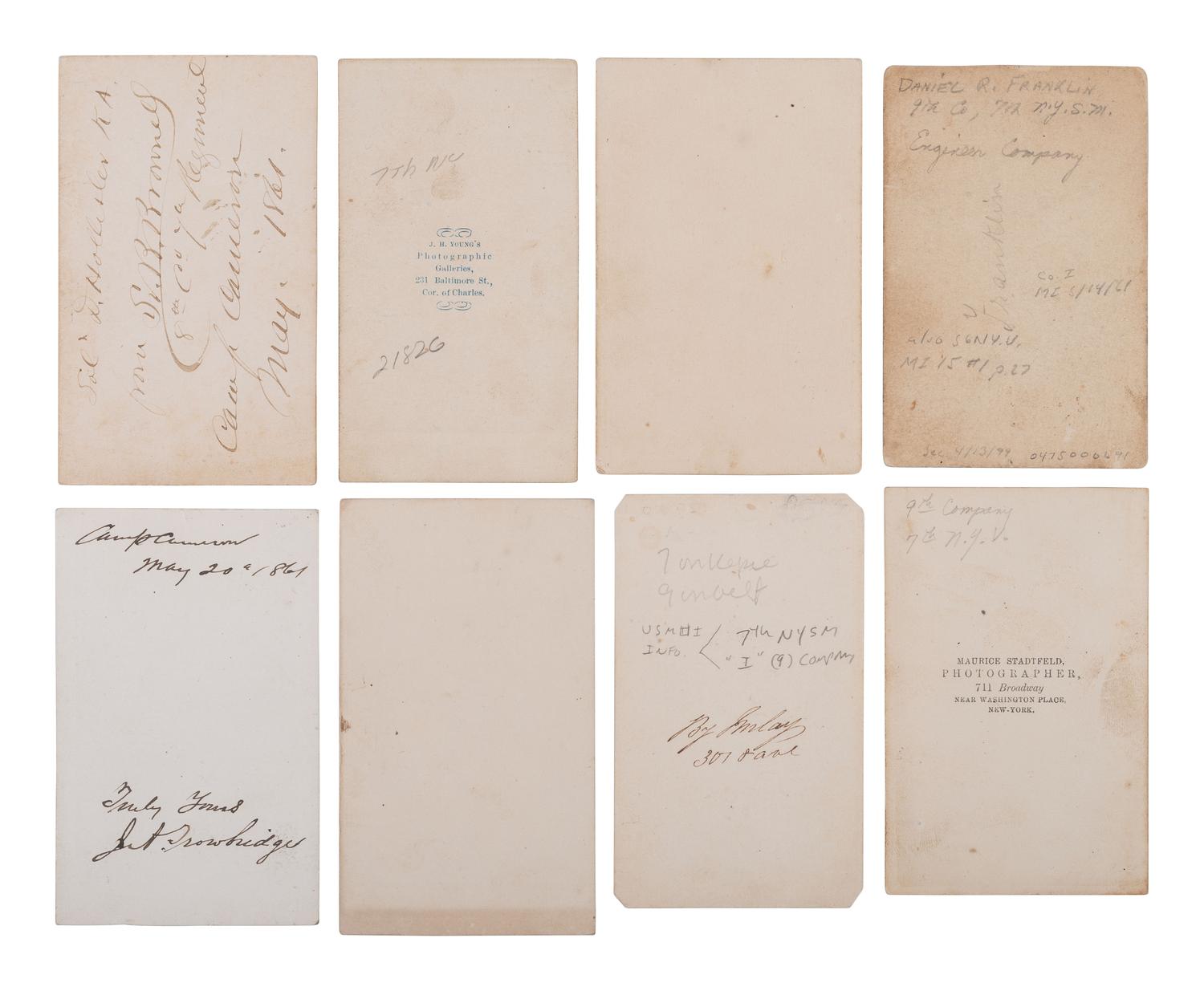 [CIVIL WAR]. A group of 26 CDVs of members of the 7th New York State Militia, Cos. G, H, K, and Engineers.