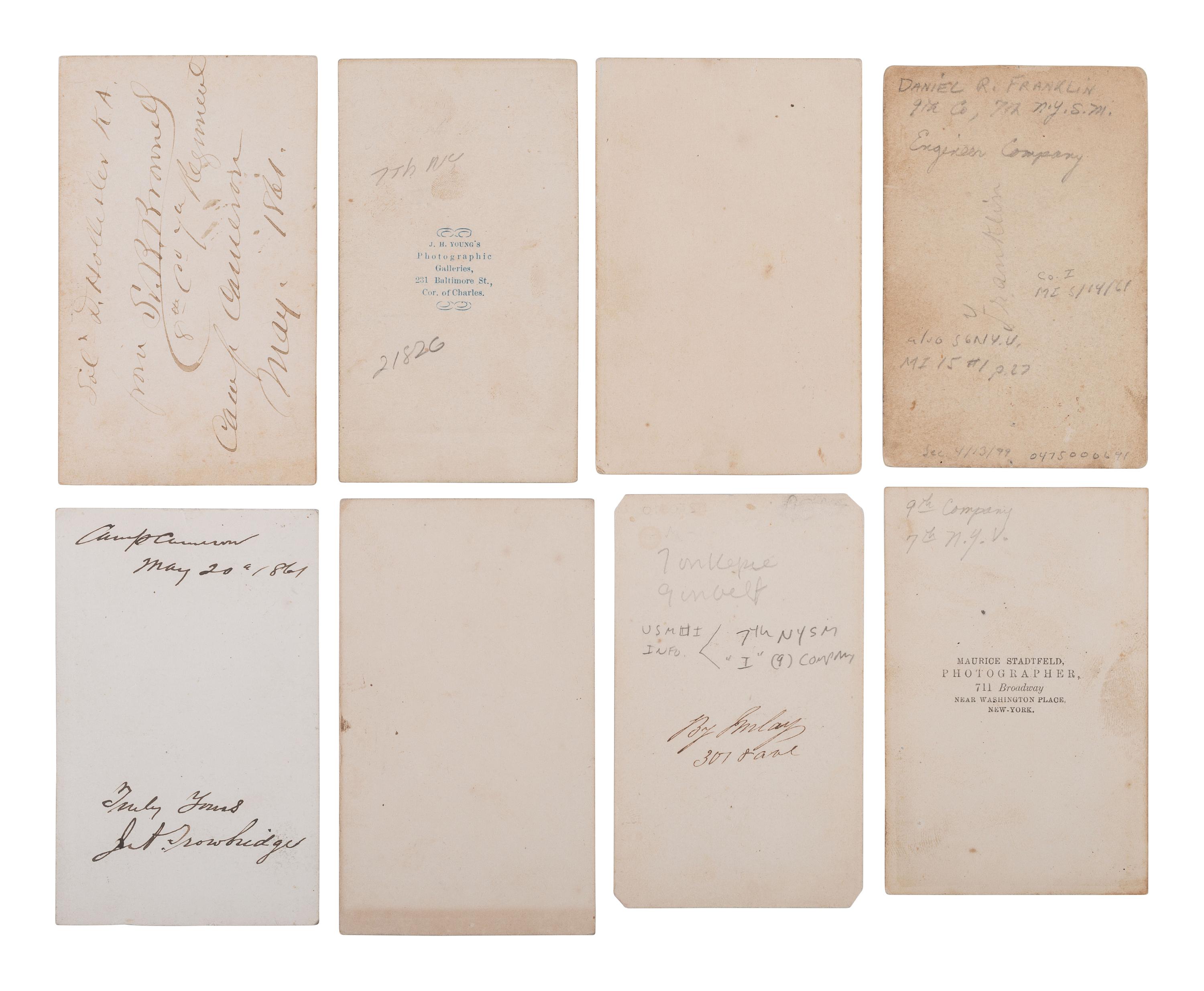 [CIVIL WAR]. A group of 26 CDVs of members of the 7th New York State Militia, Cos. G, H, K, and Engineers.
