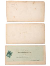 [CIVIL WAR]. A group of 3 stereoviews of battlefields and camp life from "The War for the Union" series. New York: E. & H.T. Anthony, ca 1860s.