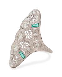 A Platinum, Diamond and Emerald Ring,