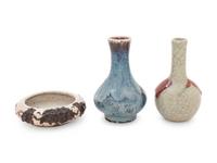 Three Chinese Monochrome Glazed Porcelain Articles
