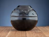 Carved Blackware Pottery Jar