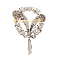 EDWARDIAN, PLATINUM AND DIAMOND FEATHER BROOCH