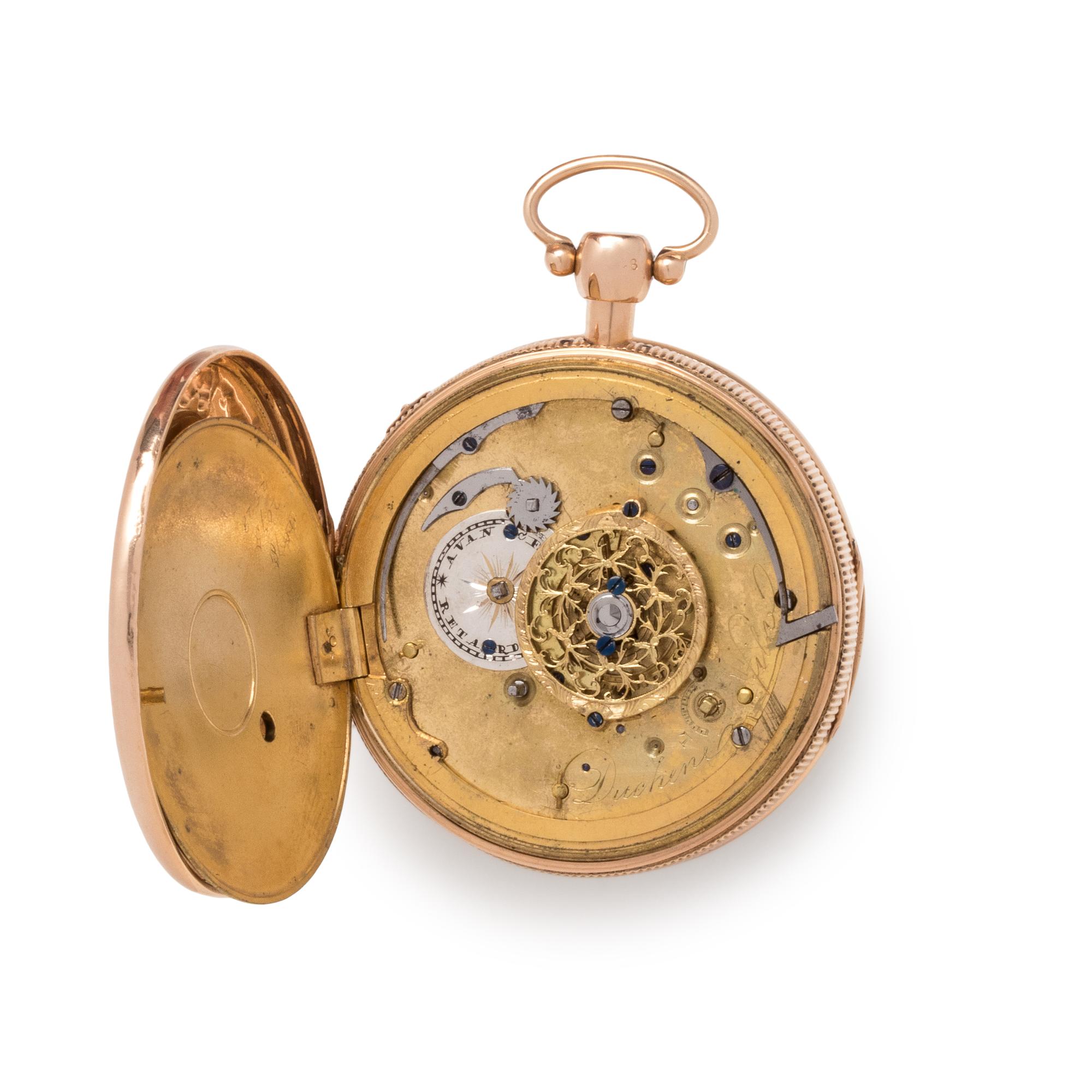 18K PINK GOLD REPEATER OPEN FACE POCKET WATCH