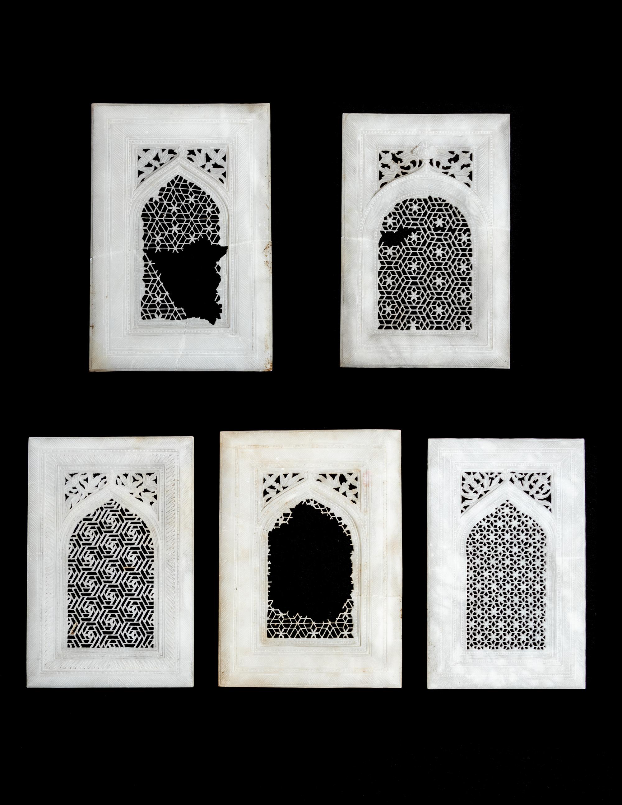 Five Indian Alabaster Window Models