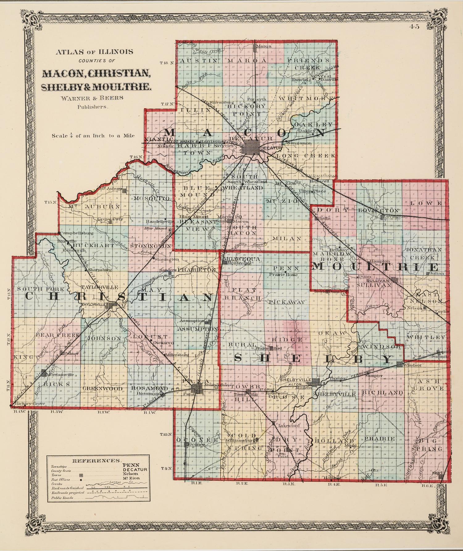 A group of 14 19th and 20th century maps, comprising: