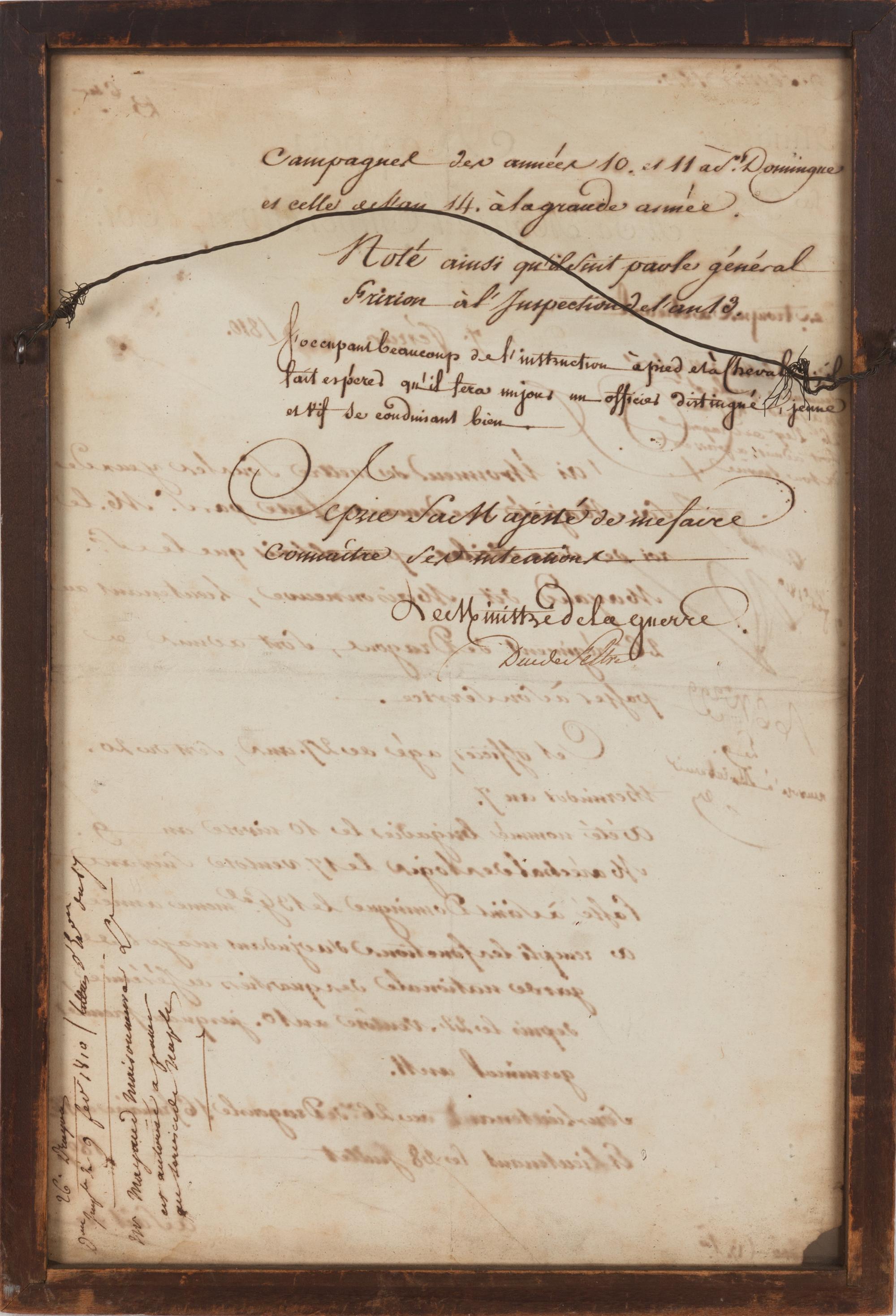 NAPOLEON I (1769-1821), Emperor of France. Partly printed document approved by Napoleon ("accordé Np"), 7 February 1810.