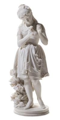 An Italian Marble Figure Height 37 1/2 inches. — 19TH CENTURY