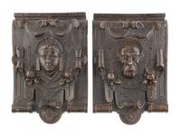 A Pair of English Carved Oak Corbels