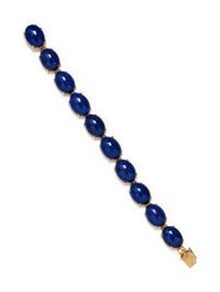 YELLOW GOLD AND LAPIS LAZULI BRACELET