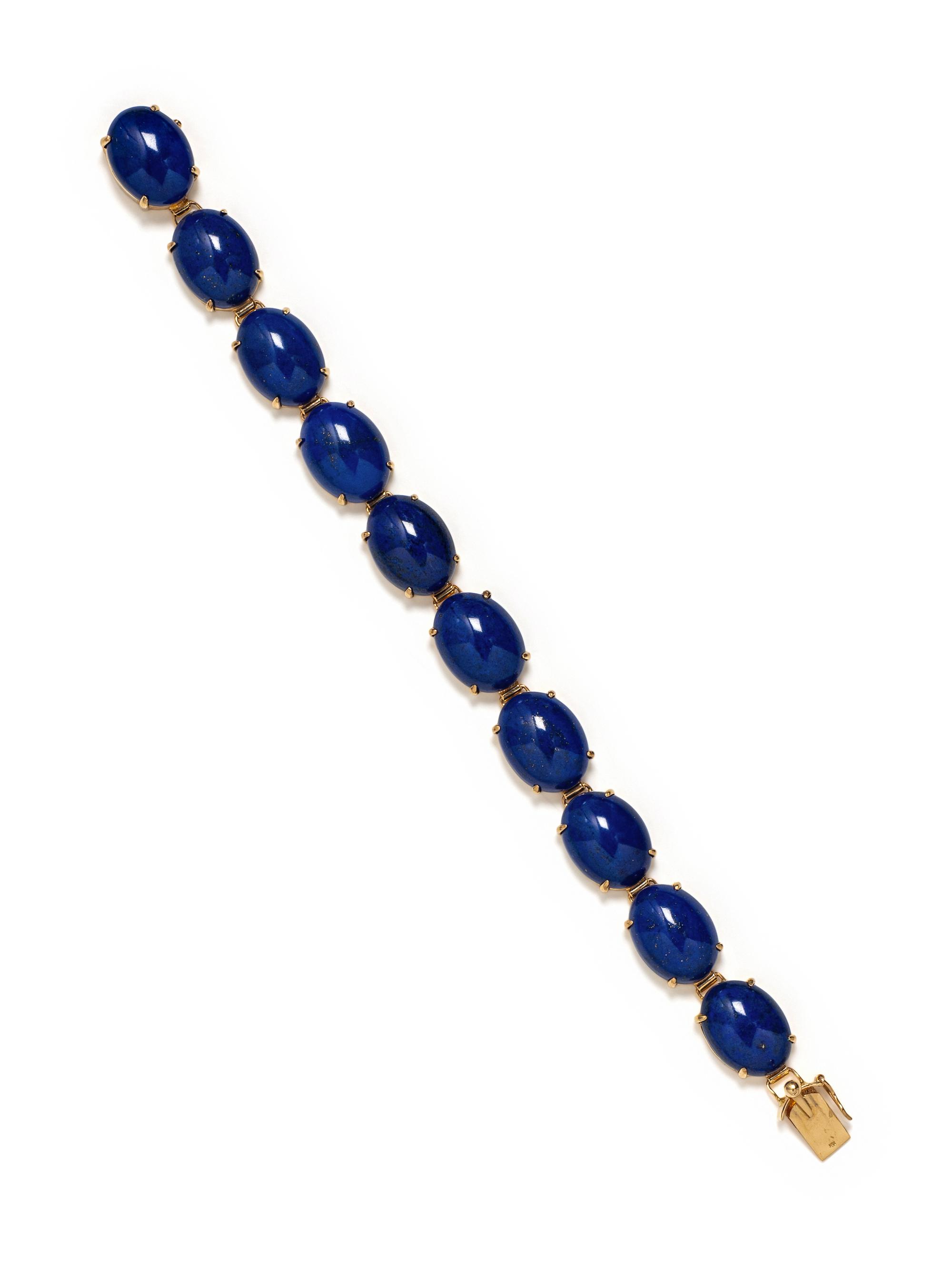 YELLOW GOLD AND LAPIS LAZULI BRACELET