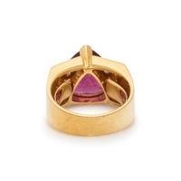 GARNET AND DIAMOND RING