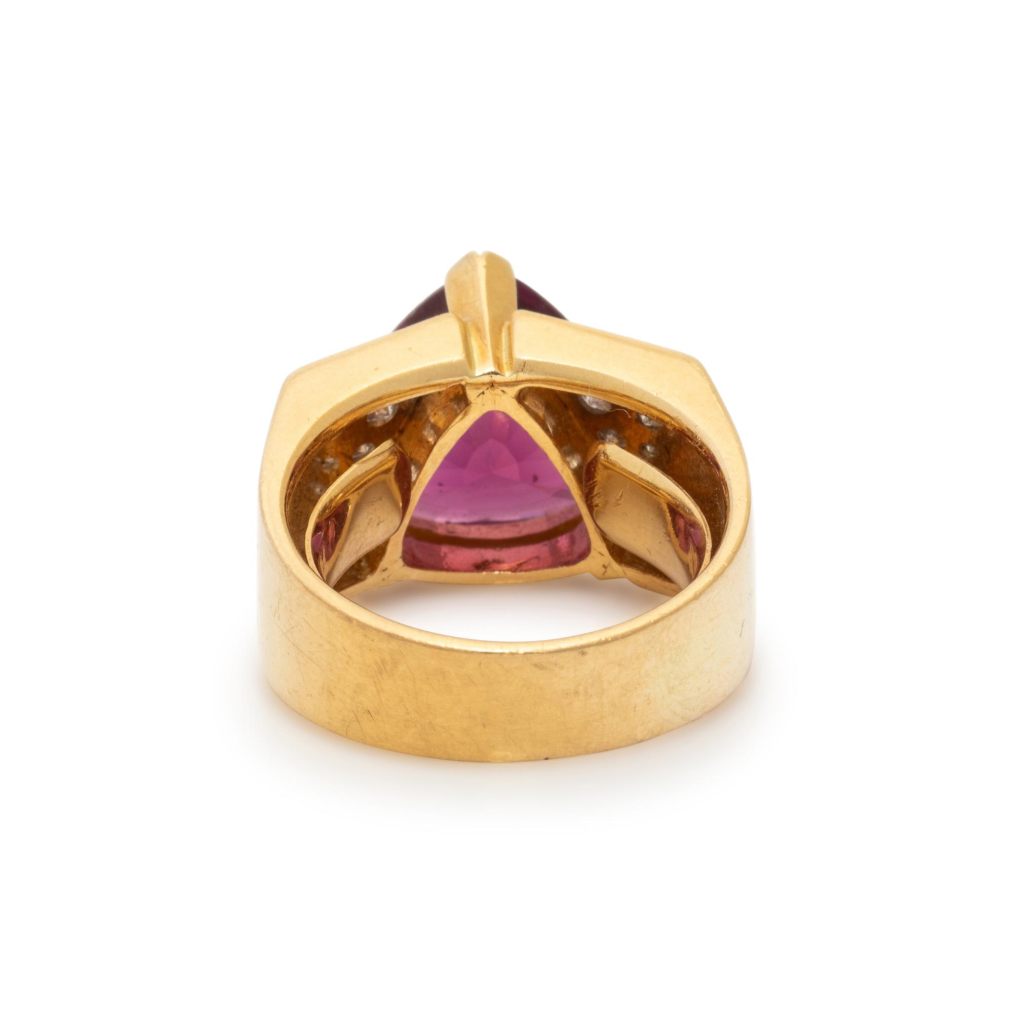 GARNET AND DIAMOND RING