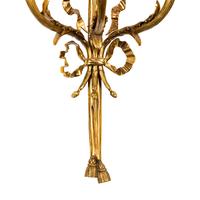 A Set of Four Gilt Bronze and Jasperware Mounted Three-Light Sconces