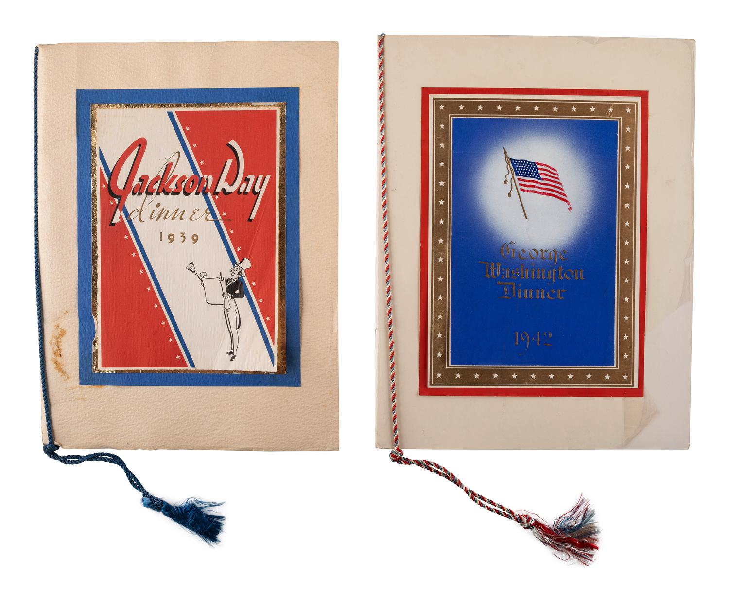 [ROOSEVELT, Franklin Delano (1882-1945) -- ROOSEVELT, Eleanor (1884-1962)]. A group of invitations, menus, and travel passes, comprising: