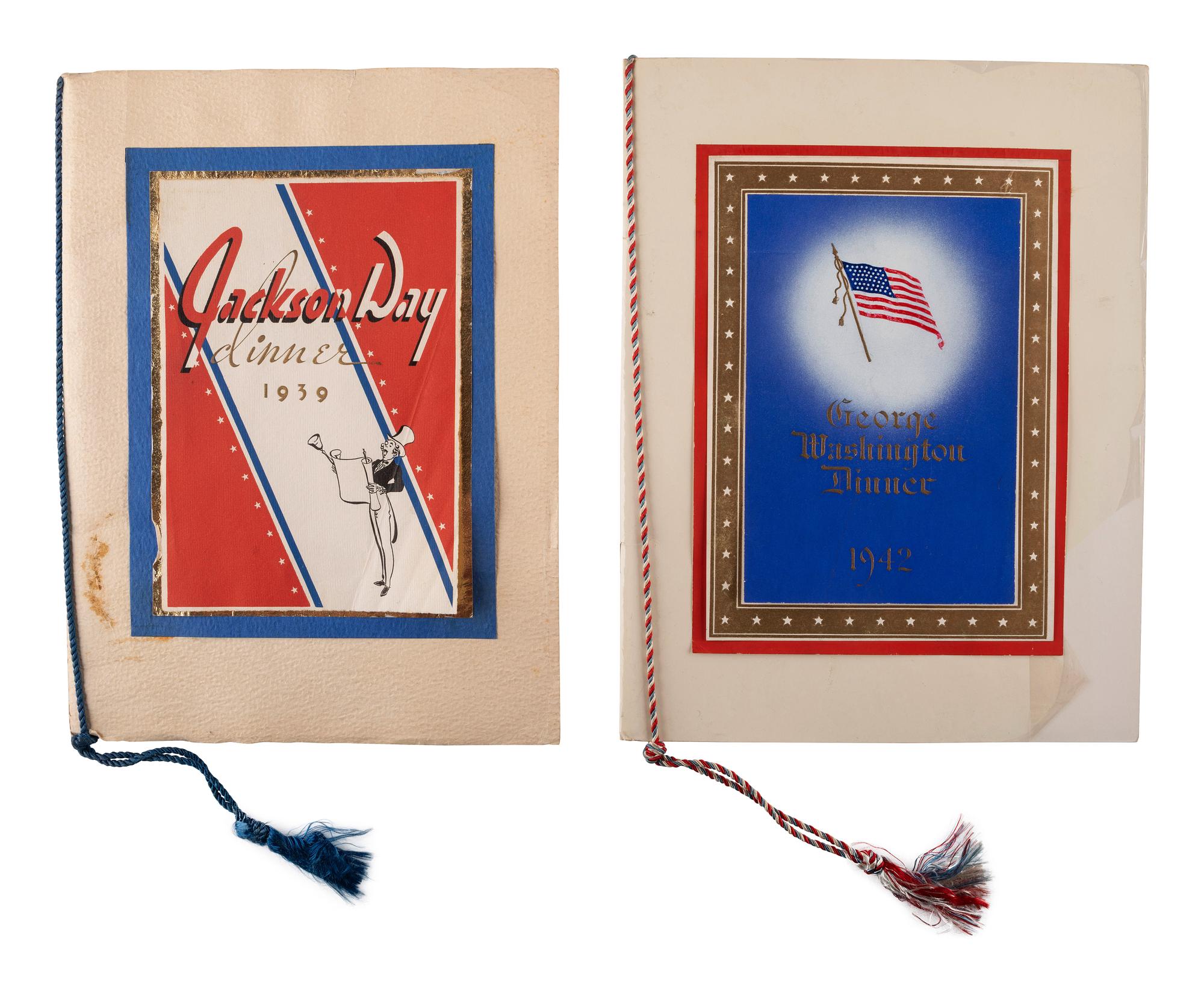 [ROOSEVELT, Franklin Delano (1882-1945) -- ROOSEVELT, Eleanor (1884-1962)]. A group of invitations, menus, and travel passes, comprising: