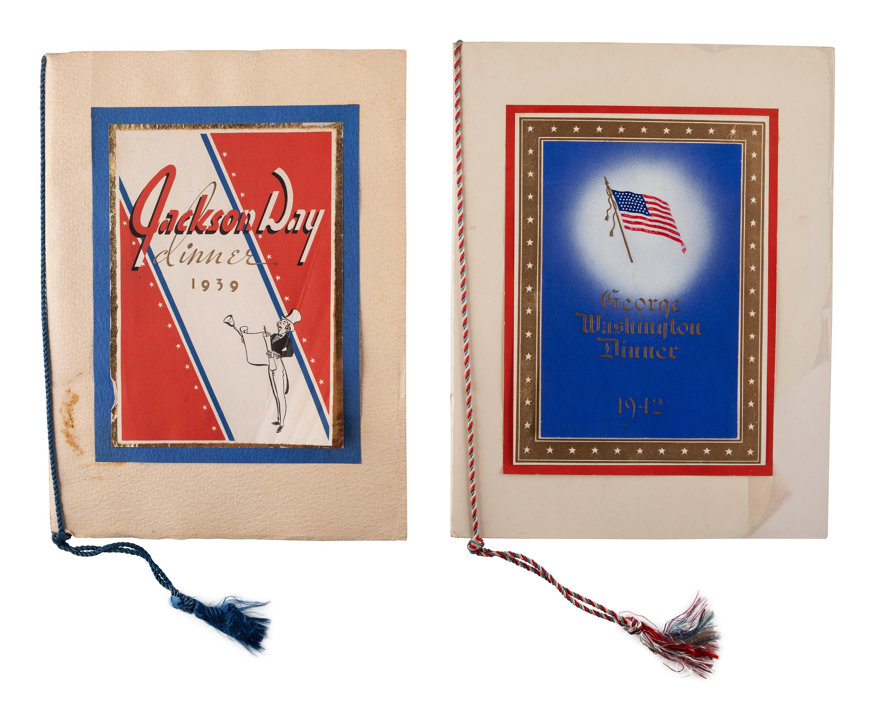[ROOSEVELT, Franklin Delano (1882-1945) -- ROOSEVELT, Eleanor (1884-1962)]. A group of invitations, menus, and travel passes, comprising: