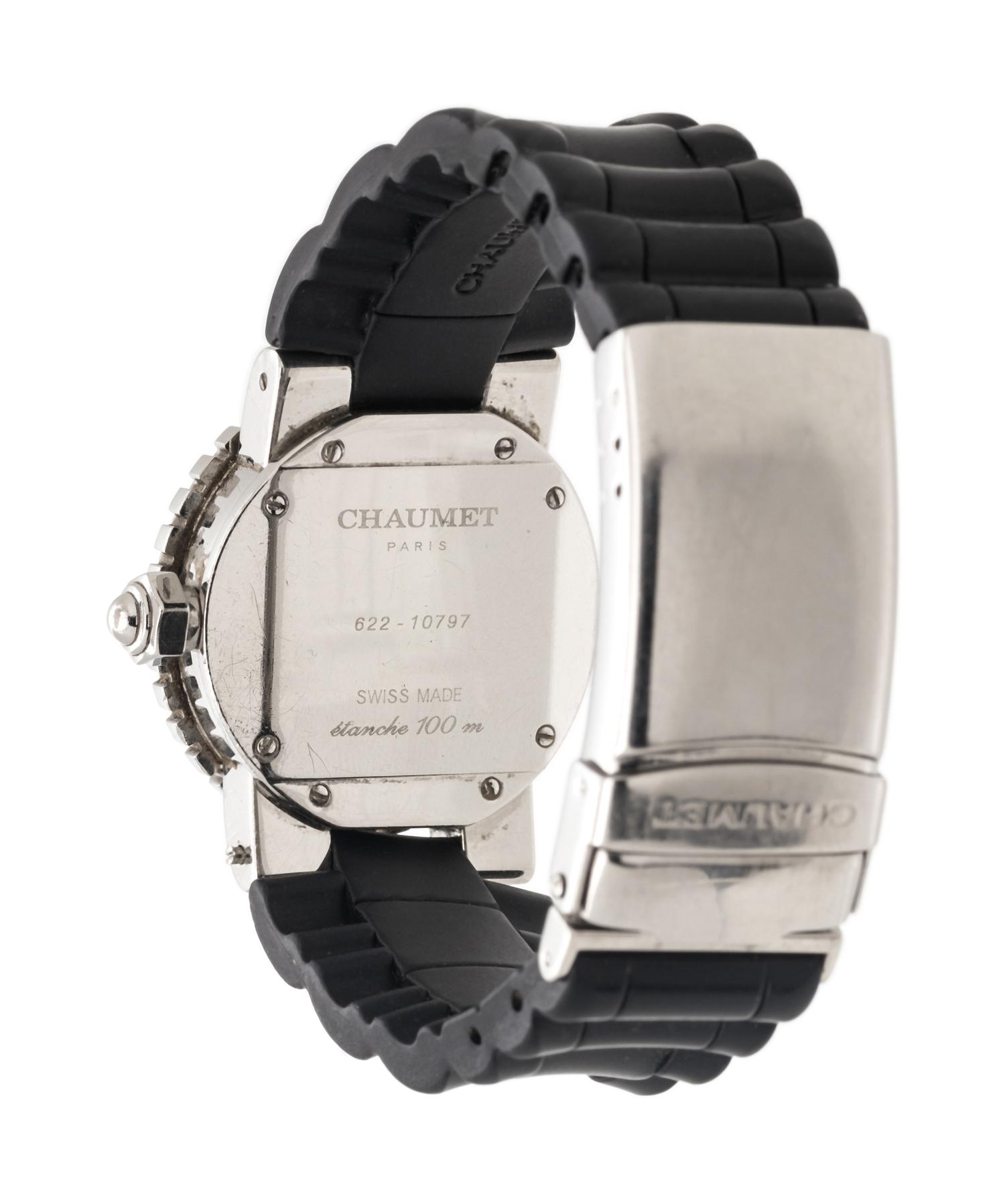 CHAUMET, STAINLESS STEEL AND DIAMOND WRISTWATCH
