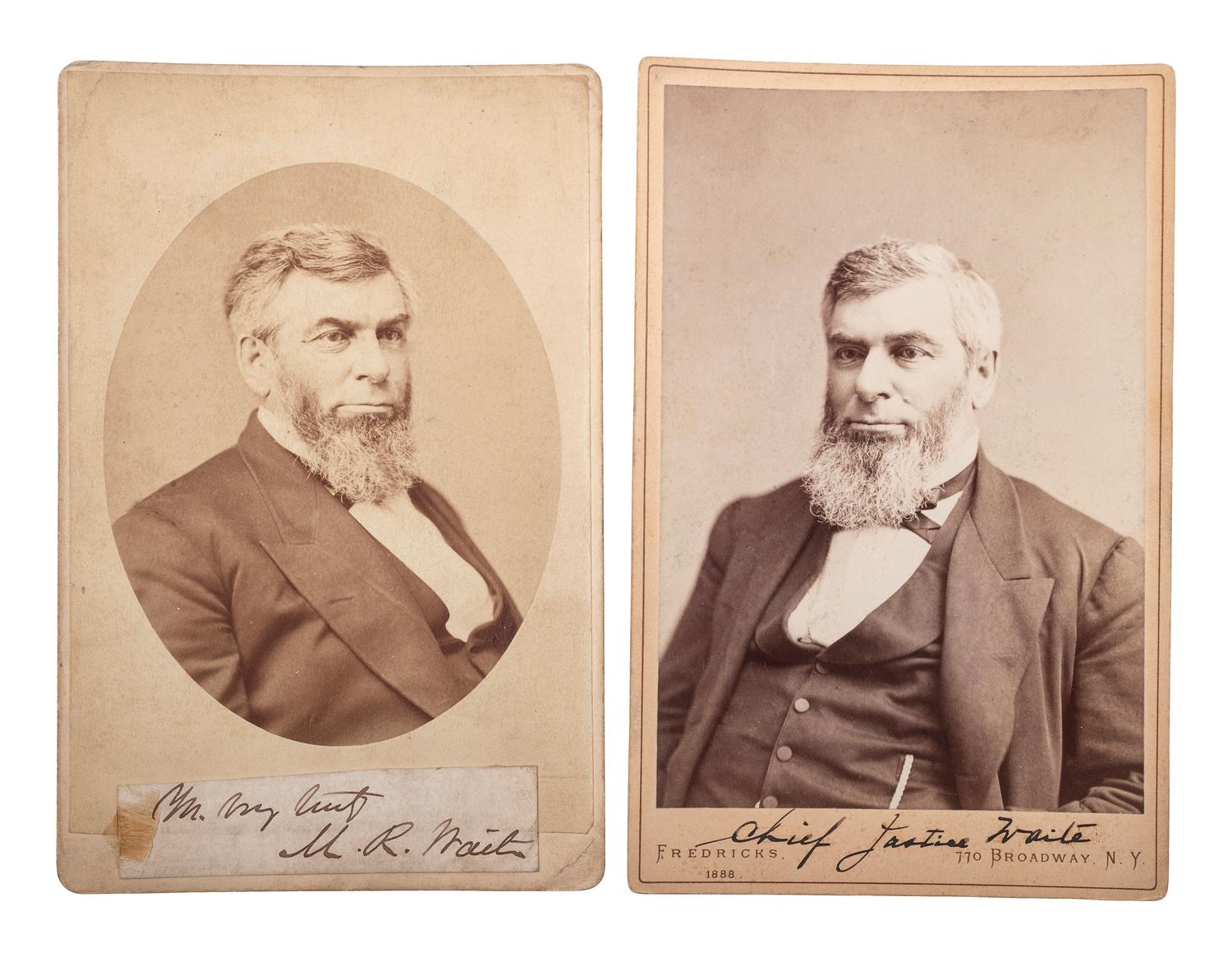 [SUPREME COURT]. Cabinet cards featuring Chief Justice Morrison R. Waite and other justices.