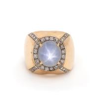 STAR SAPPHIRE AND DIAMOND RING