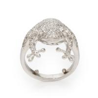 Diamond and White Gold Frog Ring
