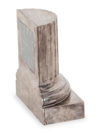 A Bulgari Silver Desk Clock