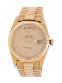 ROLEX, REF. 18038 18K YELLOW GOLD 'OYSTER PERPETUAL DAY-DATE' WRISTWATCH, CIRCA 1978