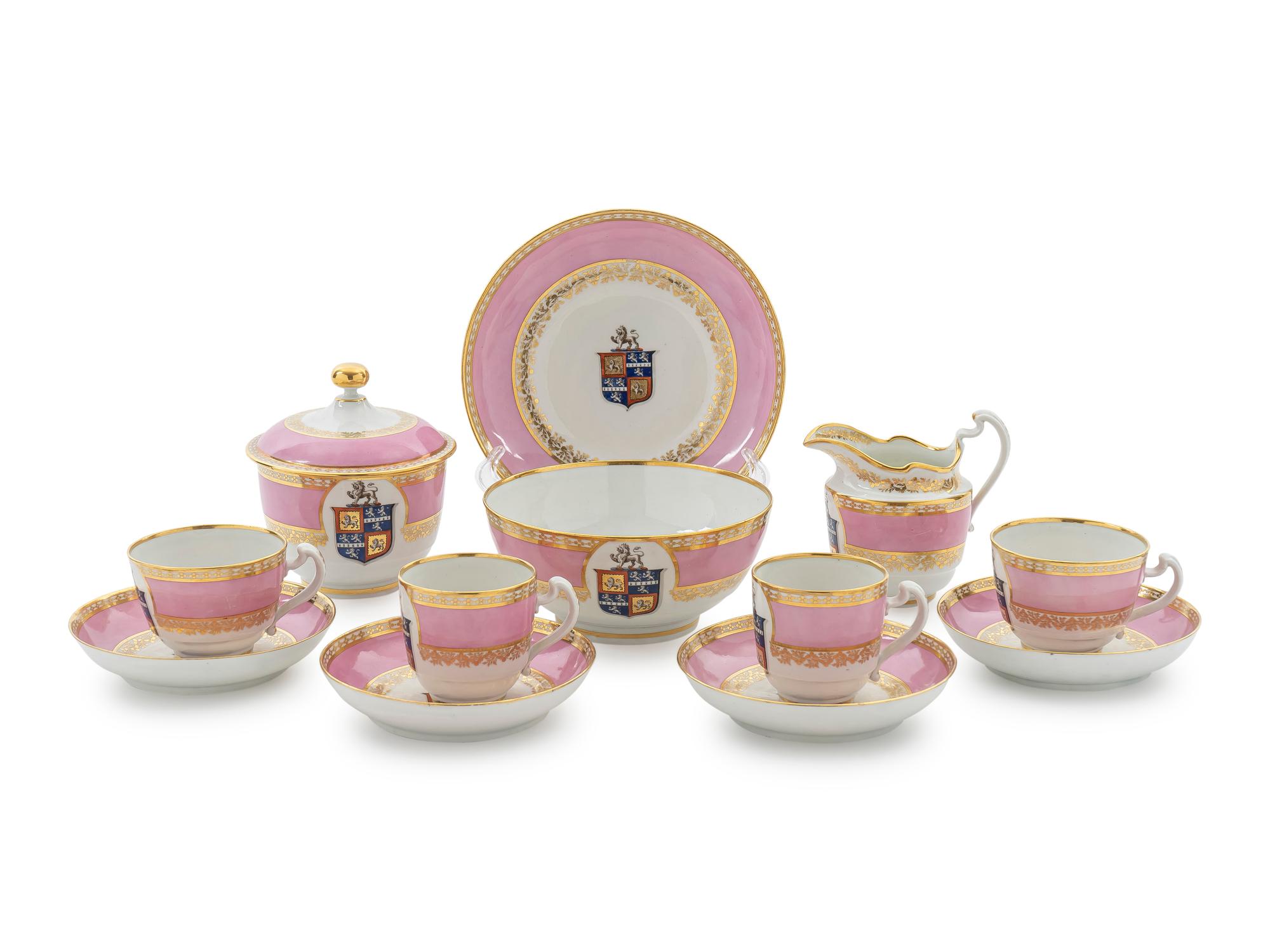 An English Porcelain Partial Tea Service — C. 1780