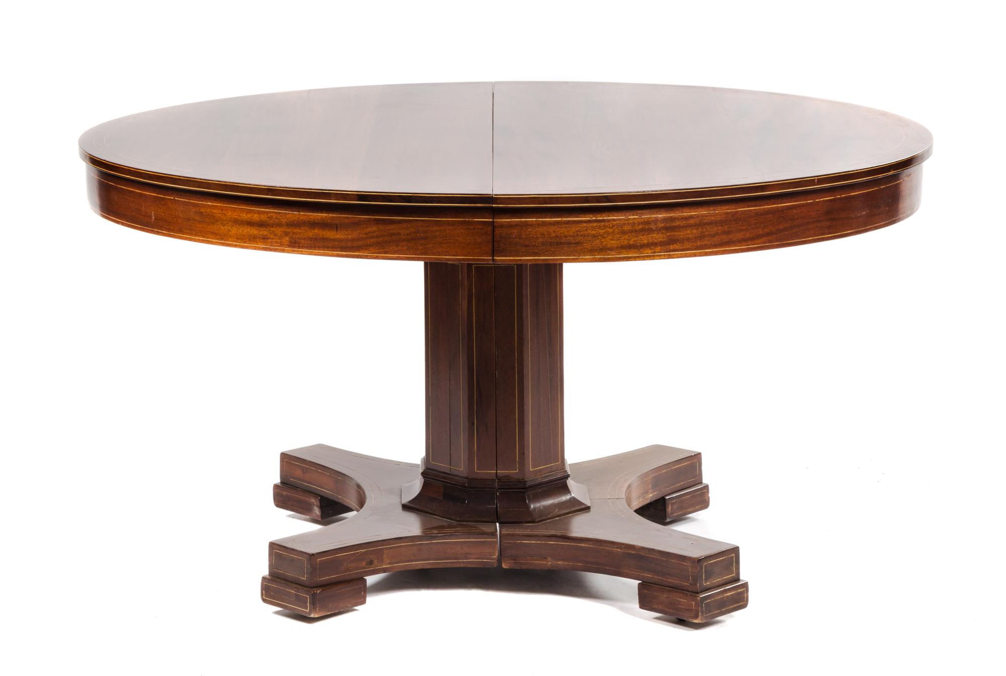 An American Extension Dining Table Diameter 54 1/4 inches. — R.J. HORNER & CO, NEW YORK