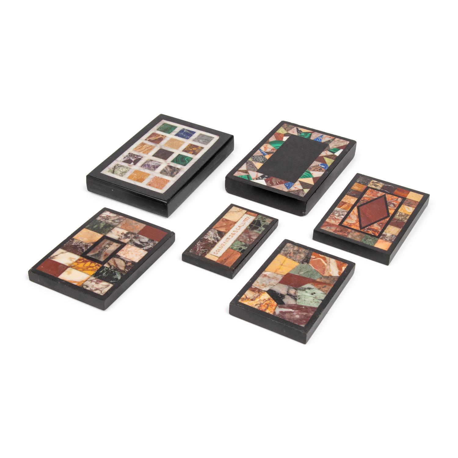 Six Rectangular Specimen Marble Paperweights
