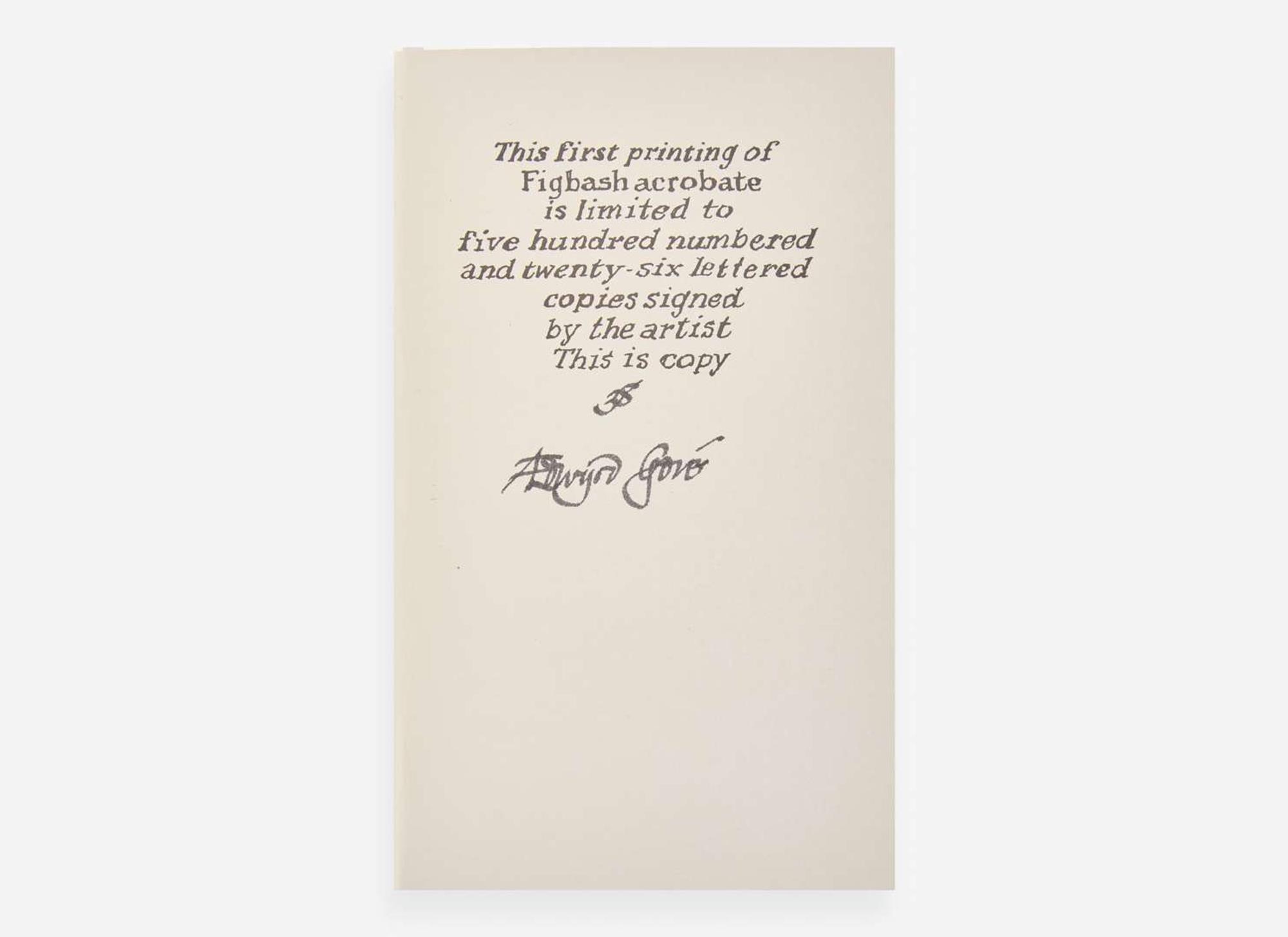 [Children's & Illustrated] Gorey, Edward: Group of 9 Signed Fantod Press Publications